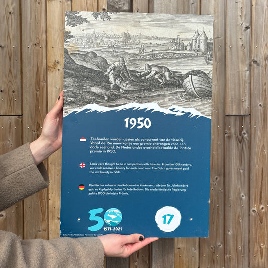 26. Timeline panel from the visitor centre, marking the year 1950.