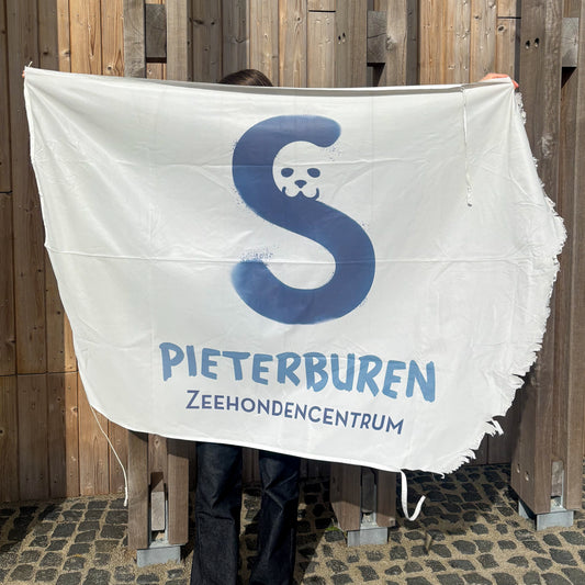 75. White Flag with Logo of the Seal Centre Pieterburen